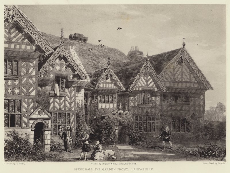 Speke Hall, De Tuinzijde, Lancashire door Joseph Josiah Dodd
