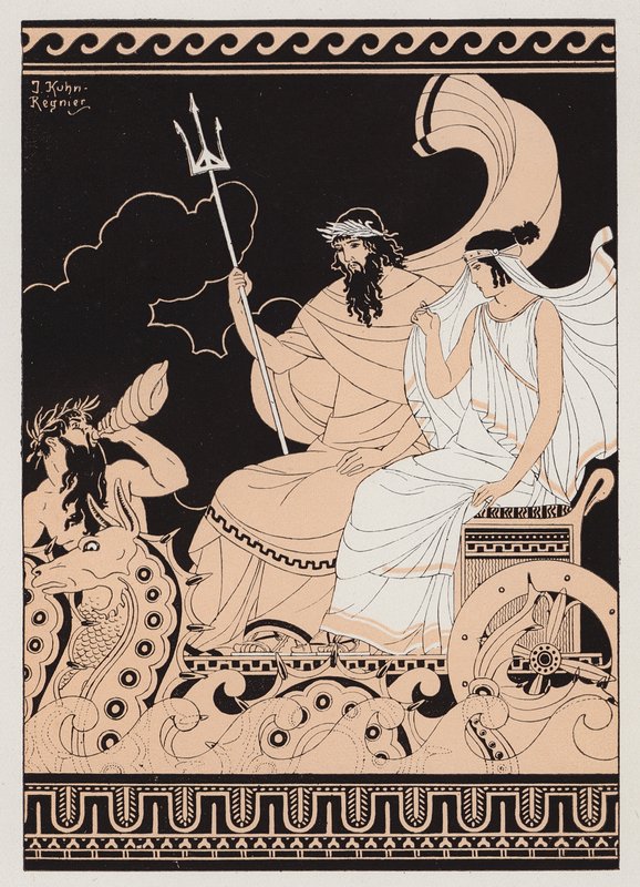 Poseidon en Amphitrite door Joseph Kuhn Regnier
