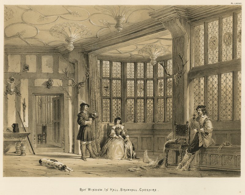 Erker, in de hal, Bramhall, Cheshire door Joseph Nash