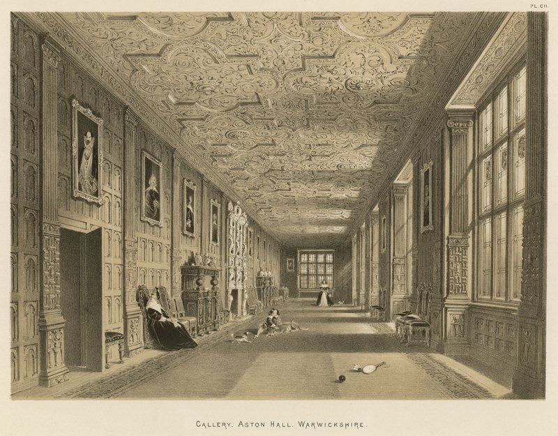 Galerij, Aston Hall, Warwickshire door Joseph Nash