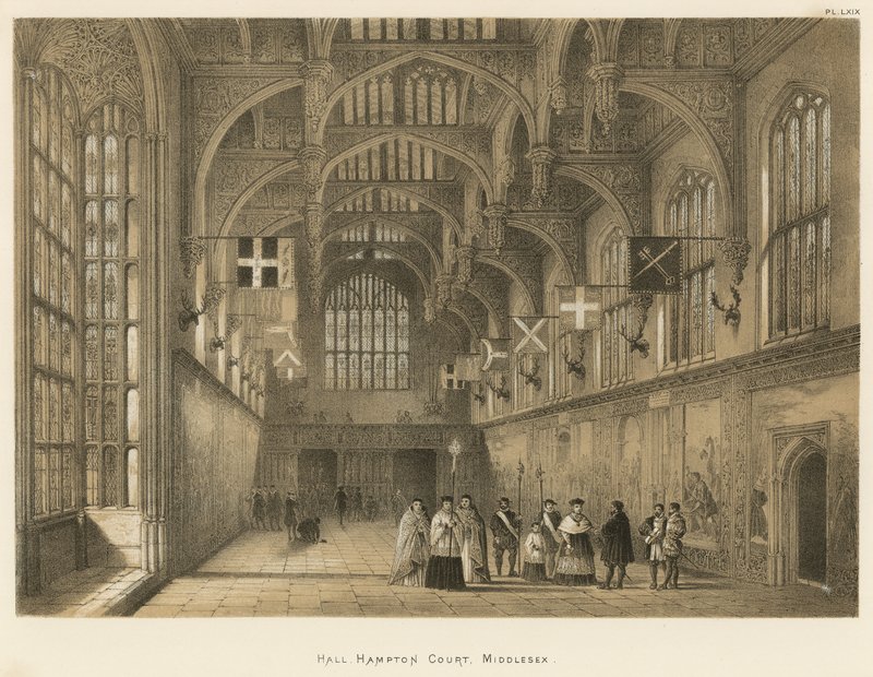 Hal, Hampton Court, Middlesex door Joseph Nash