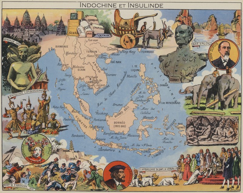 Indochine et Insulinde (kleur litho) door Joseph Porphyre Pinchon