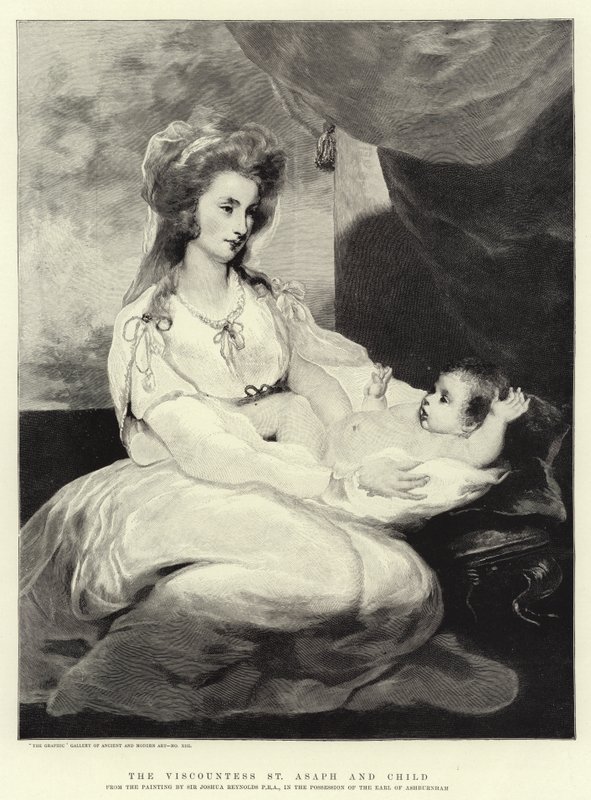 De Vrouwe St Asaph en Kind door Joshua Reynolds