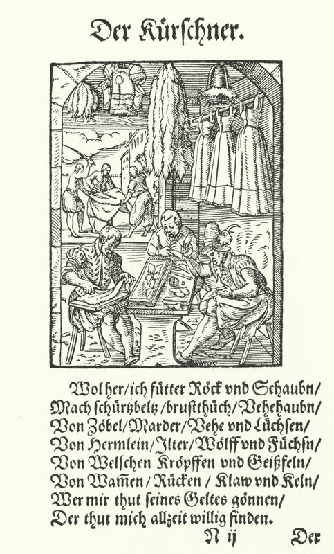 De bontwerker (gravure) door Jost (after) Amman