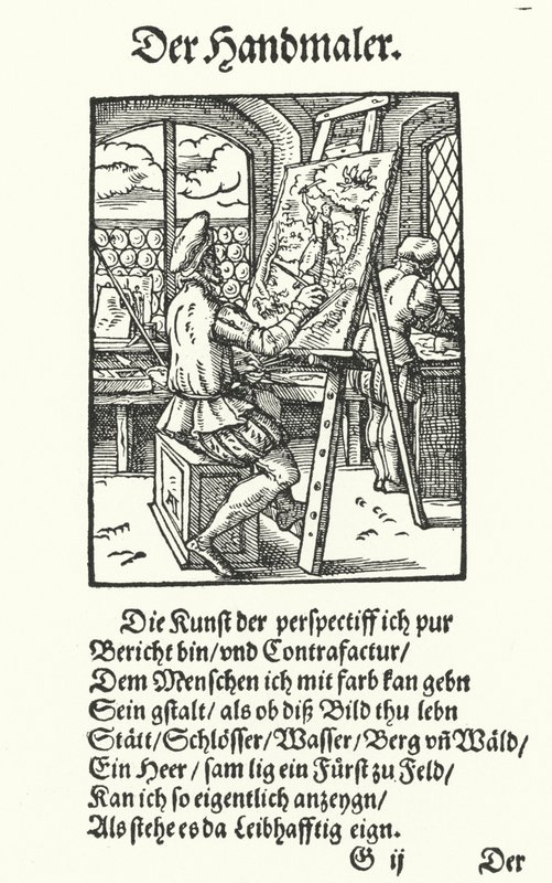 De Schilder (gravure) door Jost (after) Amman