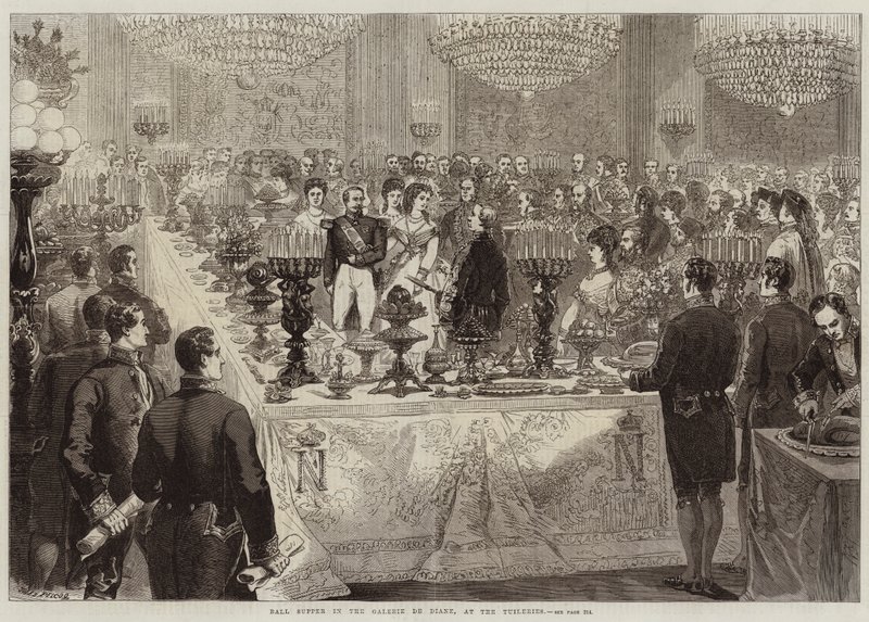 Bal Diner in de Galerie de Diane, in de Tuilerieën door Jules Pelcoq