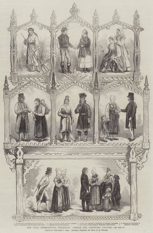 De Internationale Tentoonstelling van Parijs, Zweedse en Noorse Kostuums door Jules Pelcoq