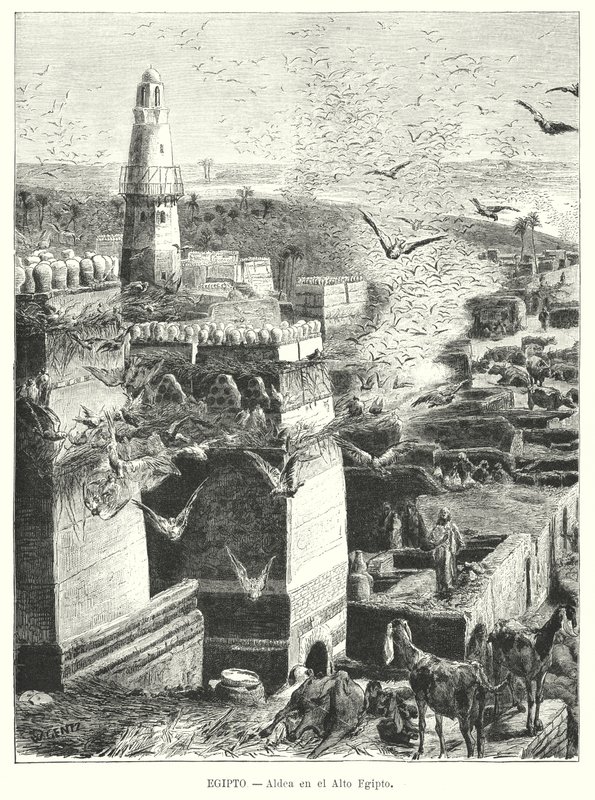 Dorp in Opper-Egypte door Karl Wilhelm Gentz