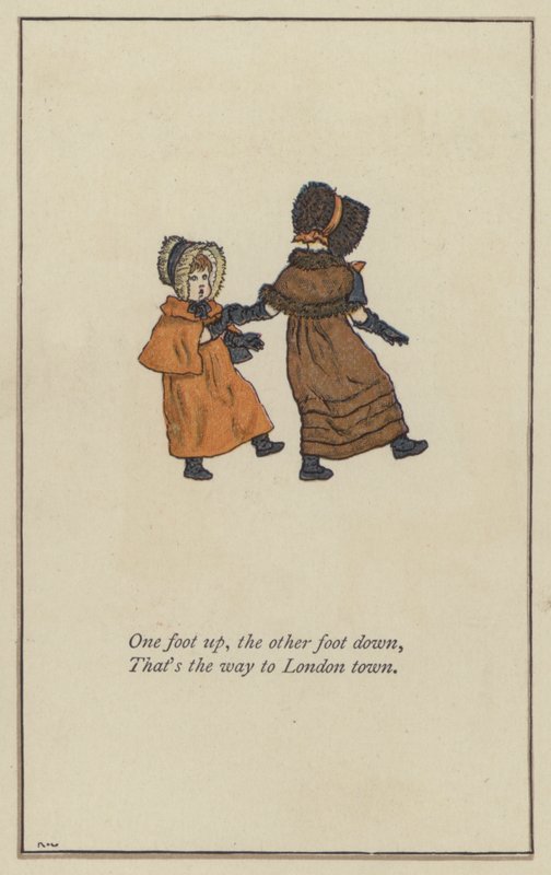 Eén voet omhoog, de andere voet omlaag door Kate Greenaway