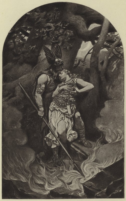 Wotans afscheid van Brunhild (fotogravure) door Konrad Dielitz