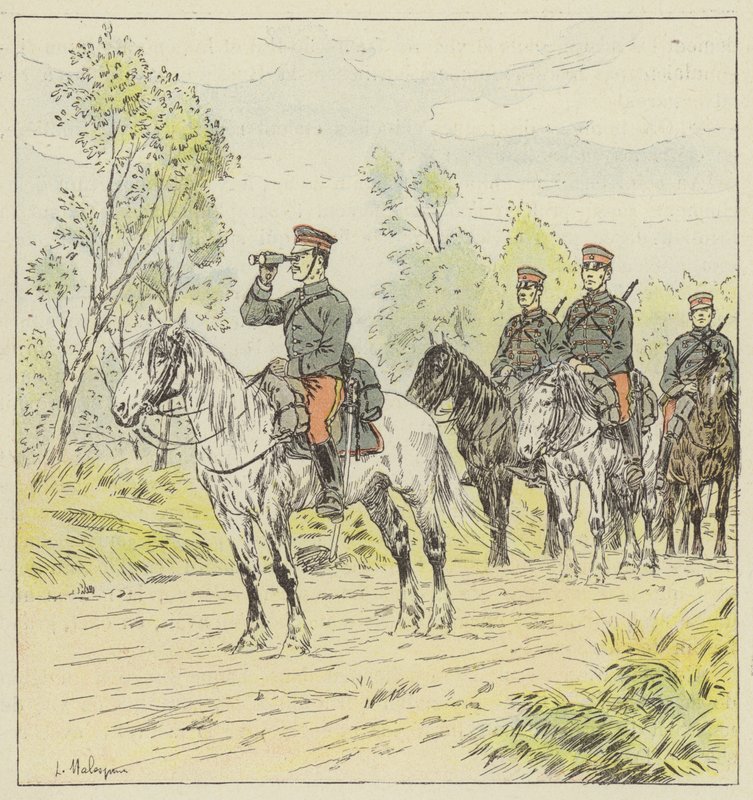 Japanse cavalerie op verkenning door L. Malespine