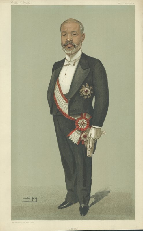 Burggraaf Tadasu Hayashi (kleur litho) door Leslie Matthew Ward