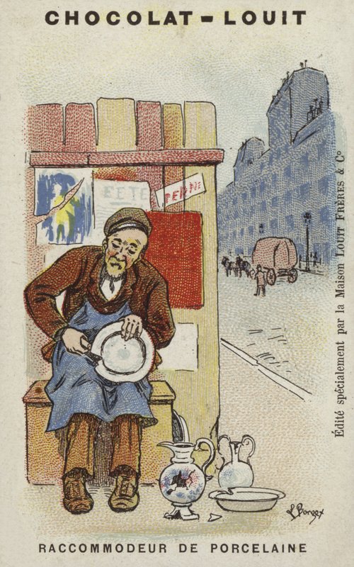 Porseleinhersteller (chromolitho) door Louis Borgex