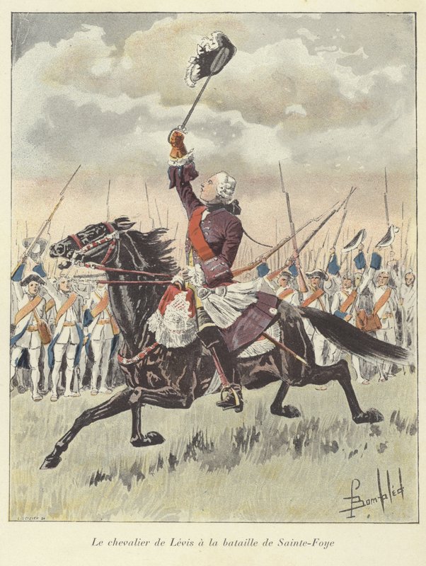 De Chevalier de Levis bij de Slag om Sainte-Foy, Quebec door Louis Charles Bombled
