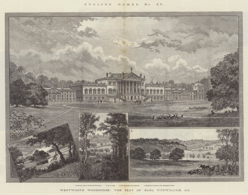 Wentworth Woodhouse, de zetel van graaf Fitzwilliam, KG door Louis Wain