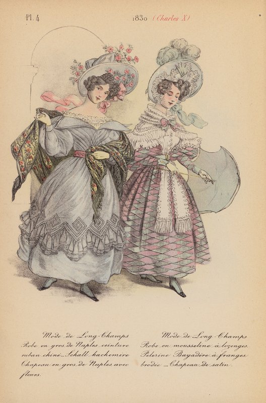 Franse mode: 1830, Charles X (kleur litho) door Louis Colas