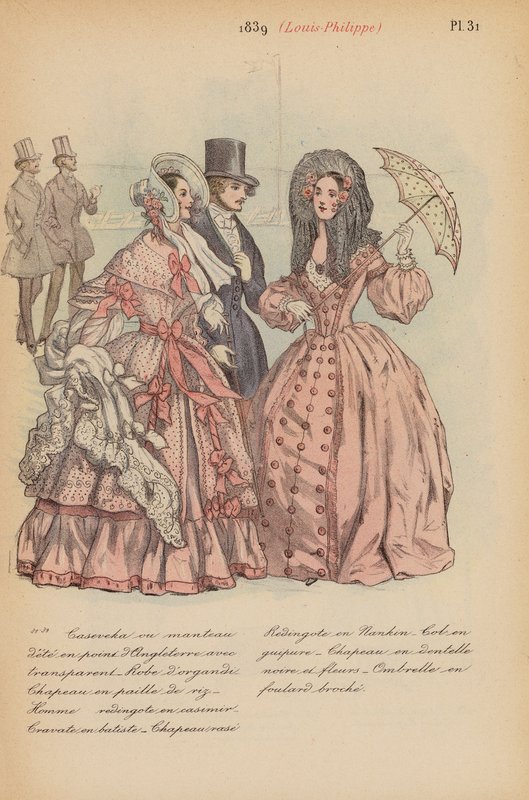 Franse mode: 1839, Louis-Philippe (kleur litho) door Louis Colas