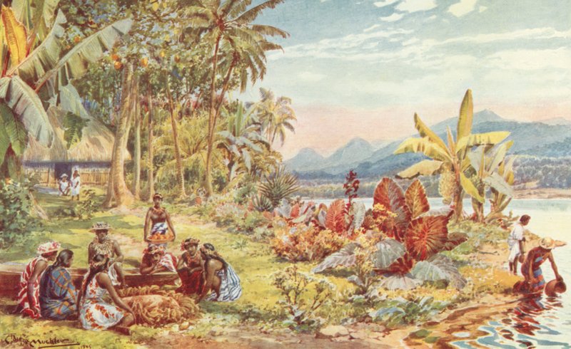 Scène in Tahiti door Louis Fairfax Muckley