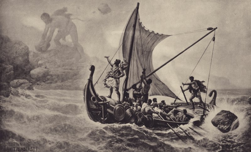 Odysseus bespot de Cycloop door Louis Frederic Schutzenberger