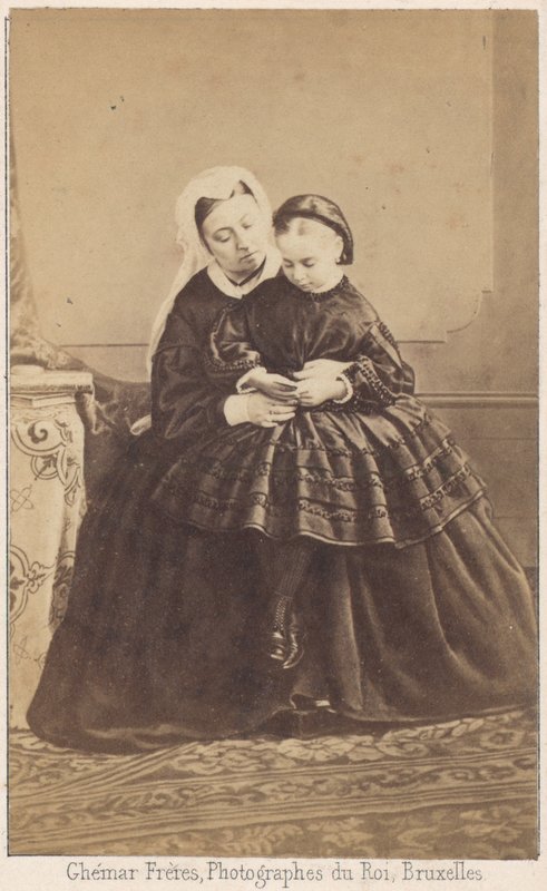 Koningin Victoria en haar kleindochter door Louis Joseph Ghemar