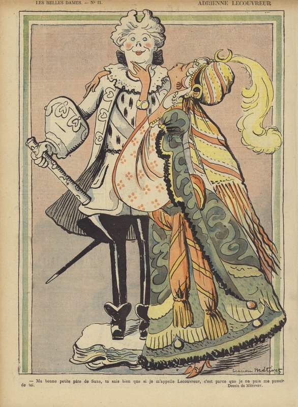Adrienne Lecouvreur, Illustratie voor Le Rire door Lucien Metivet