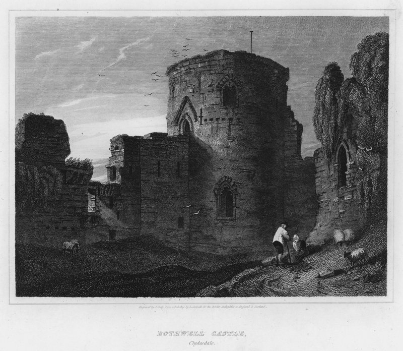 Bothwell Castle, Clydesdale (gravure) door Luke (after) Clennell
