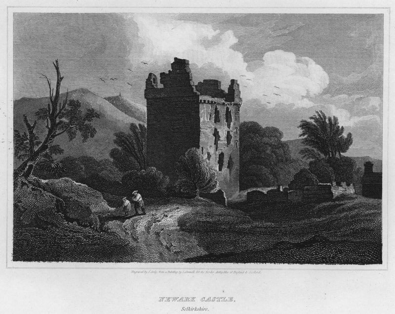 Newark Kasteel, Selkirkshire door Luke (after) Clennell