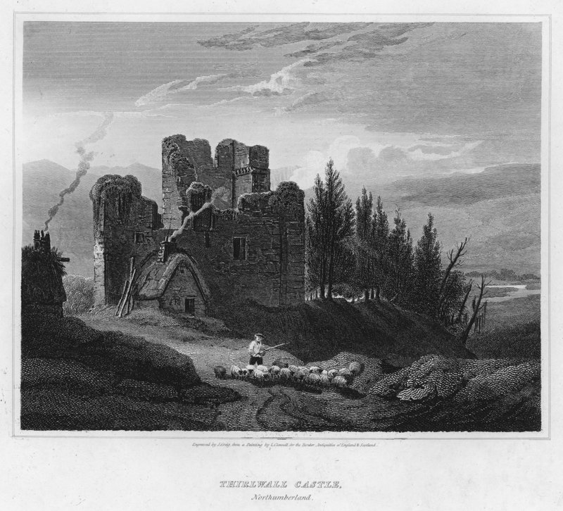 Thirlwall Kasteel, Northumberland door Luke (after) Clennell