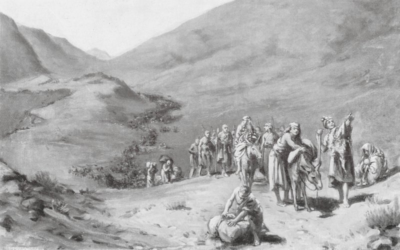 Migratie van Sumerische stammen (litho) door Margaret (after) Dovaston