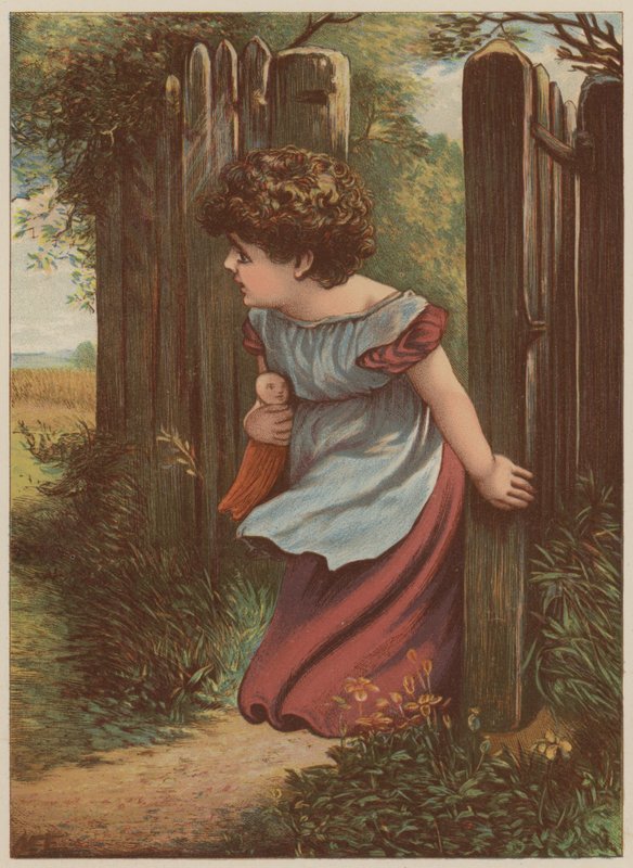 Meisje wacht op postbode door Mary Ellen Edwards