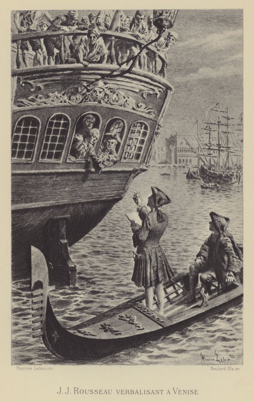 Jean-Jacques Rousseau in Venetië door Maurice Leloir