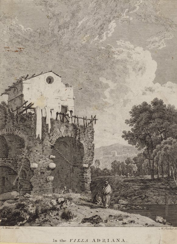 In de Villa Adriana, Italië door Michael 1743 1801 after Rooker