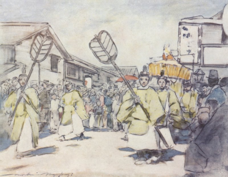 Een Religieuze Processie door Mortimer Ludington Menpes