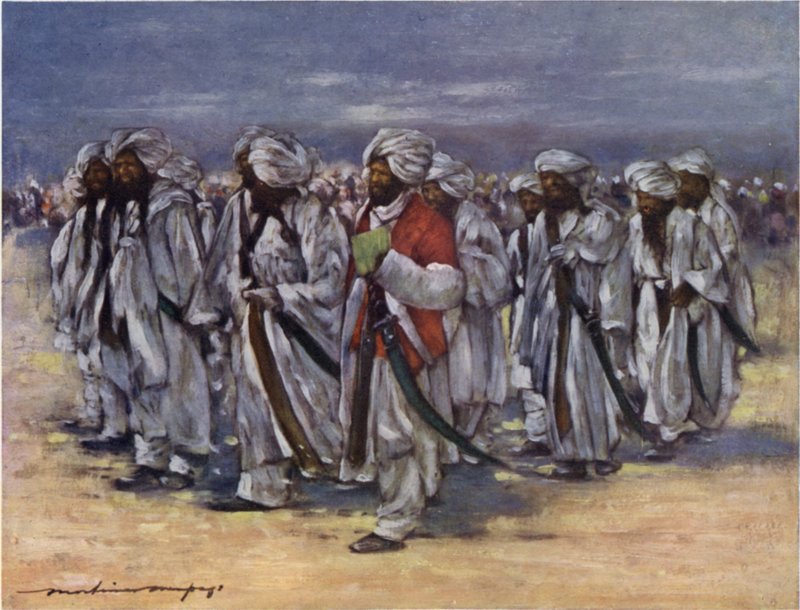 Baluch Chiefs op Durbar Dag door Mortimer Ludington Menpes