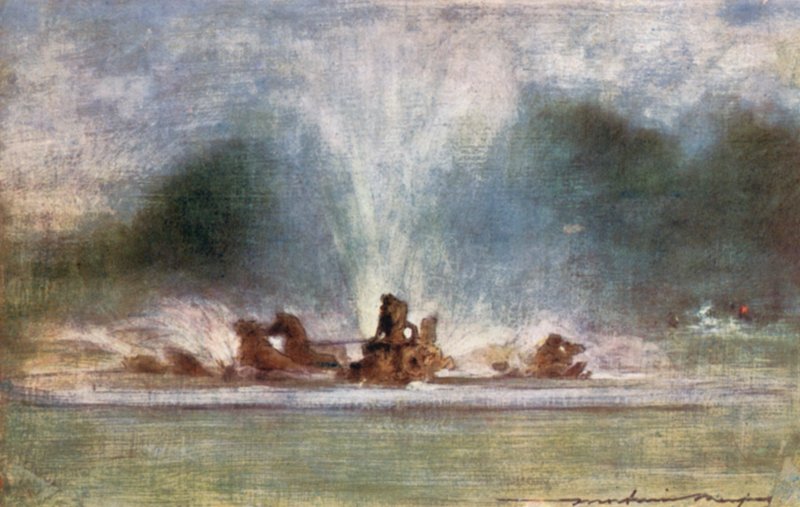 Fonteinen in Versailles door Mortimer Ludington Menpes