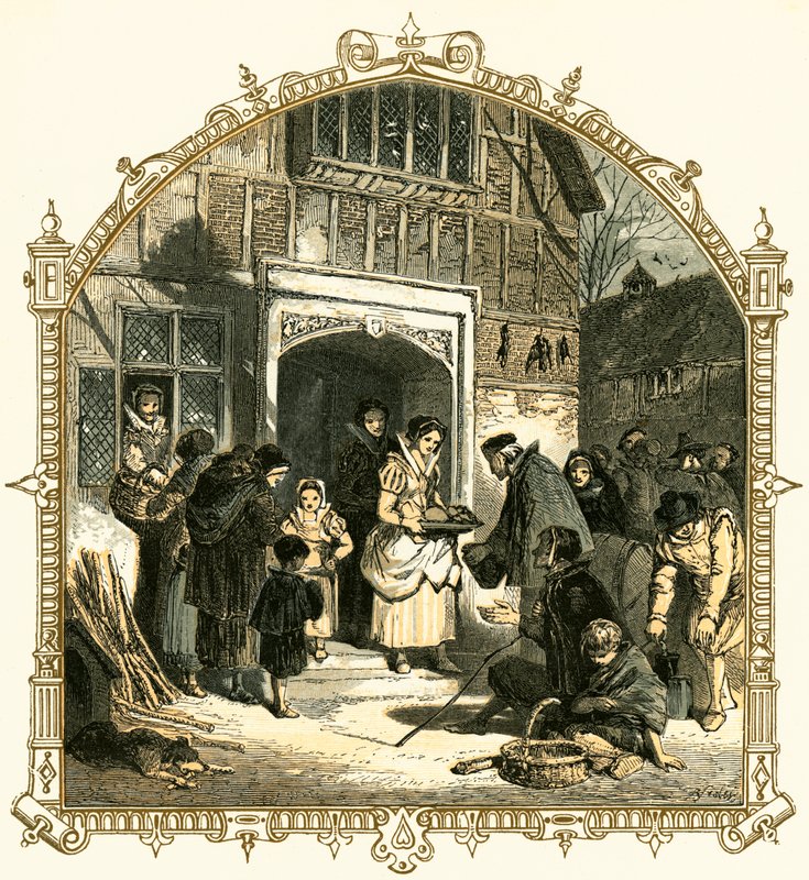 Liefdadigheid met Kerstmis door Myles Birket Foster