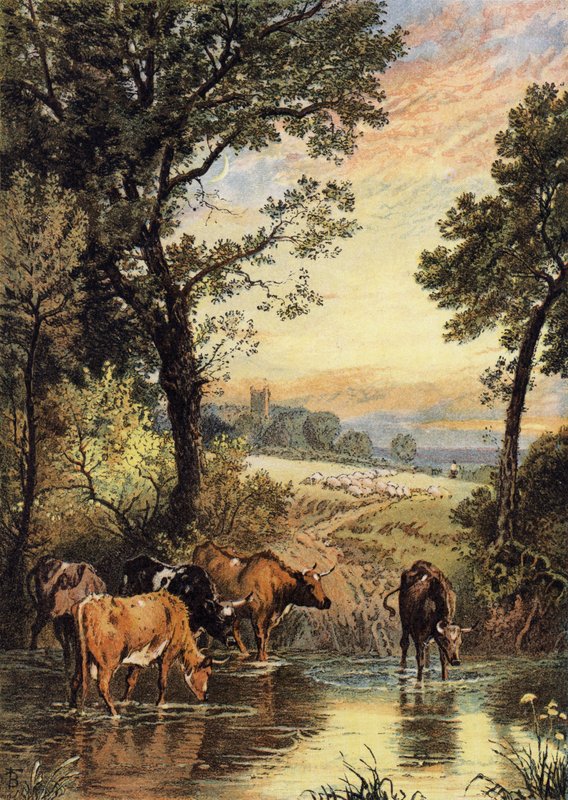 Zomeravond door Myles Birket Foster