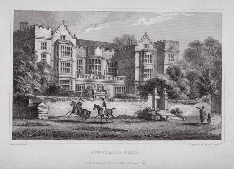 Fountains Hall door Nathaniel (after) Whittock