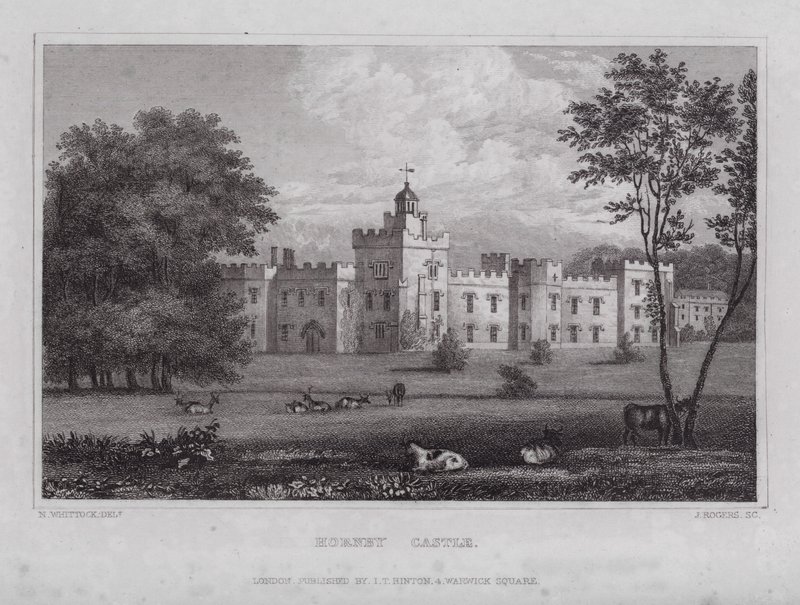 Hornby Castle (gravure) door Nathaniel (after) Whittock