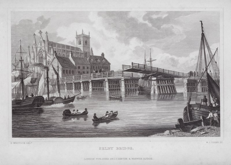 Selby Brug door Nathaniel (after) Whittock