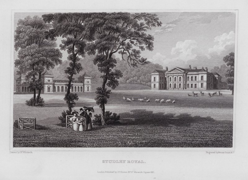 Studley Royal door Nathaniel (after) Whittock