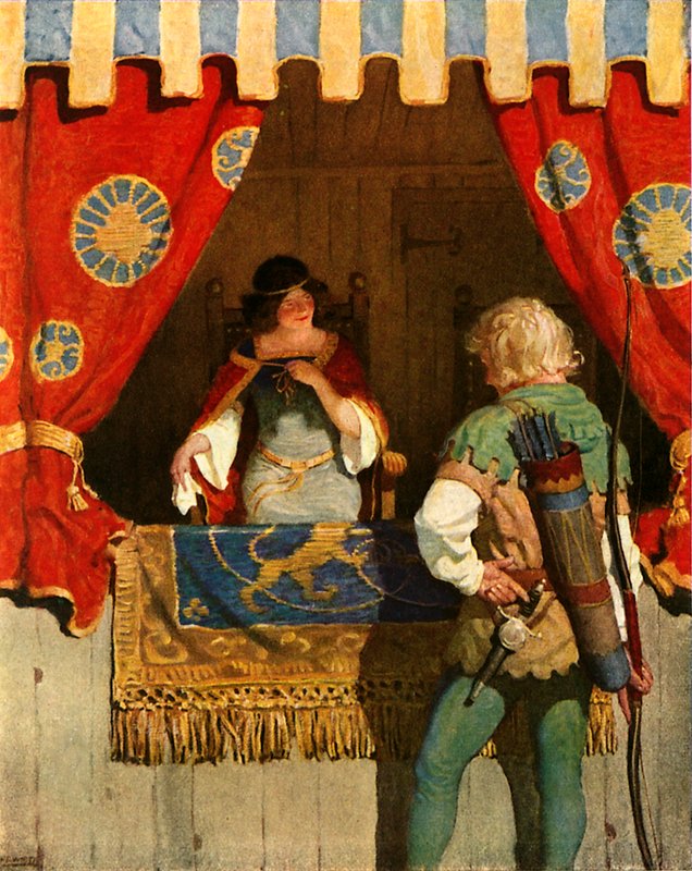Robin ontmoet Maid Marian door Newell Convers Wyeth