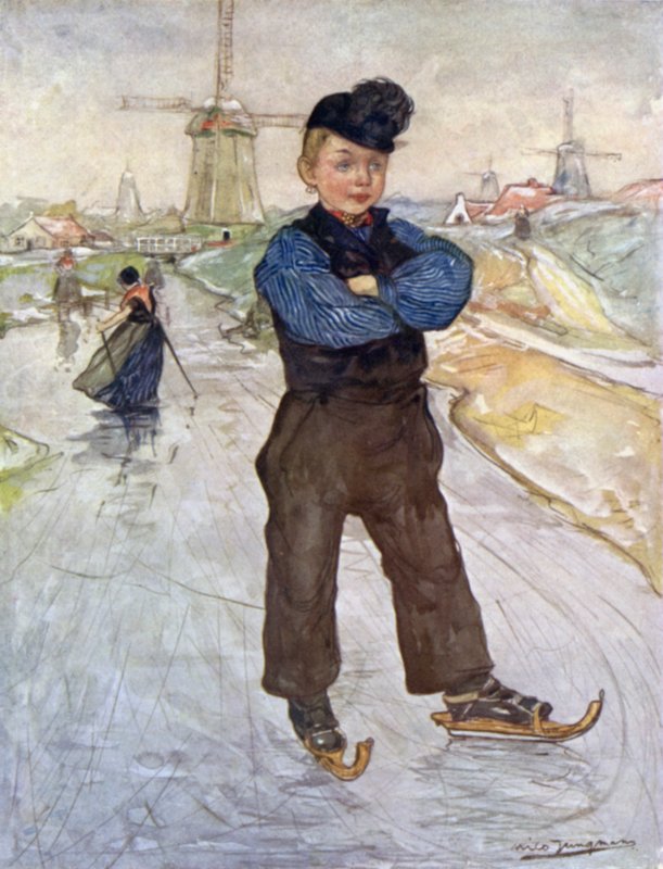 Een boerenjongen uit Veere op schaatsen door Nico Jungman