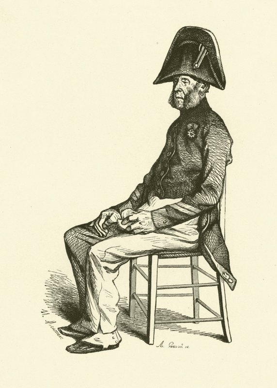 De Pensioengerechtigde (gravure) door Nicolas Toussaint (after) Charlet