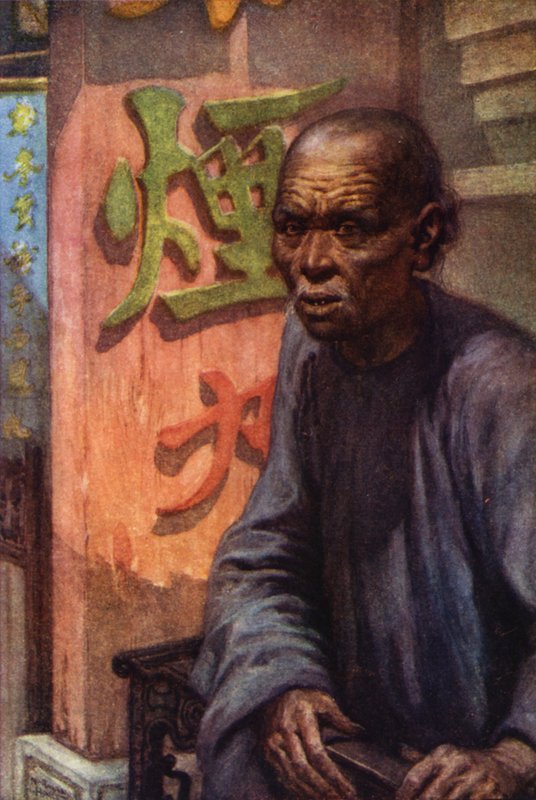 China: Een oude koelie door Norman Hardy