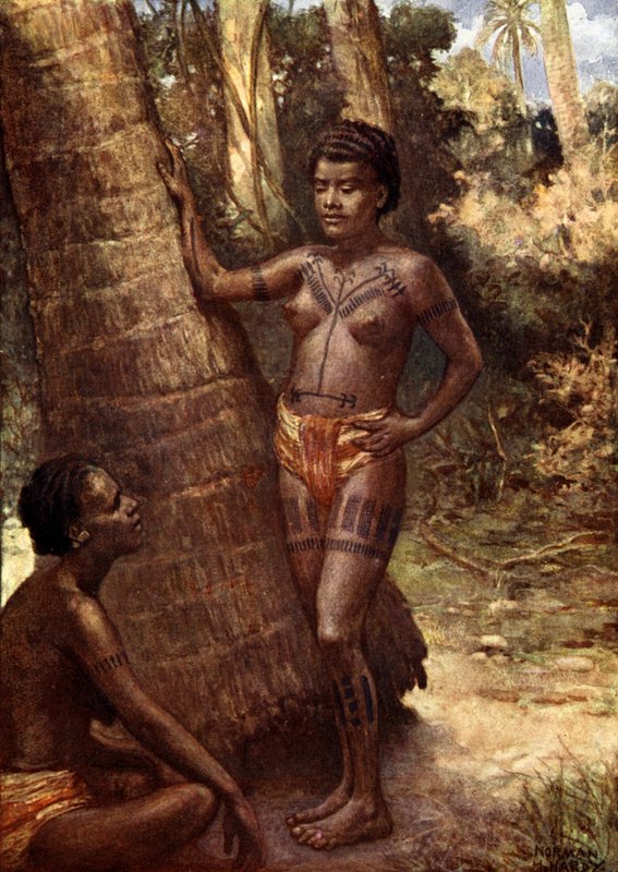 Vrouwen van Rennell Island (Polynesië) door Norman Hardy