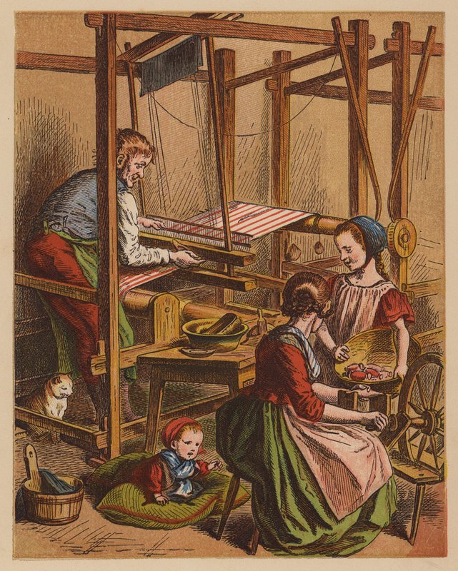 De wever (kleur litho) door Oskar Pletsch
