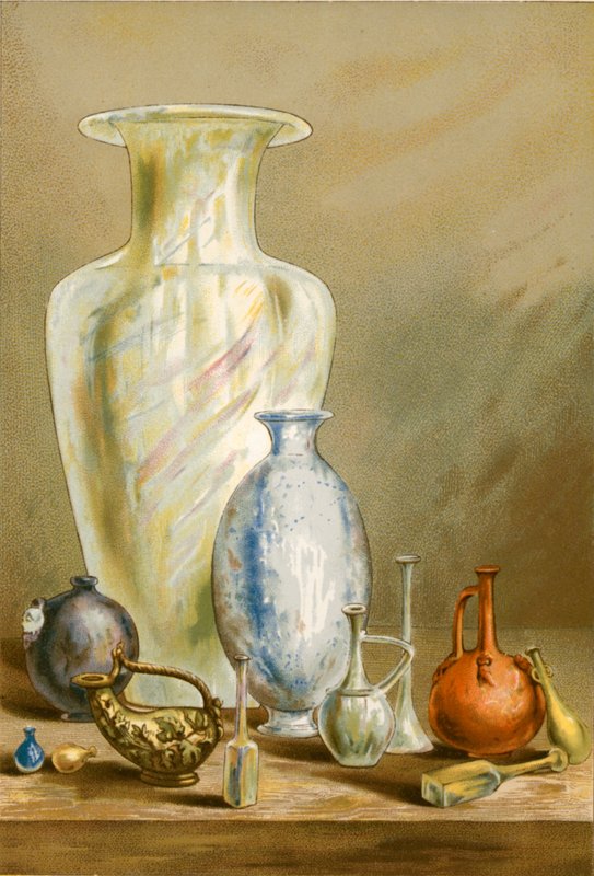 Vazen (glas en aardewerk) door P. Sellier