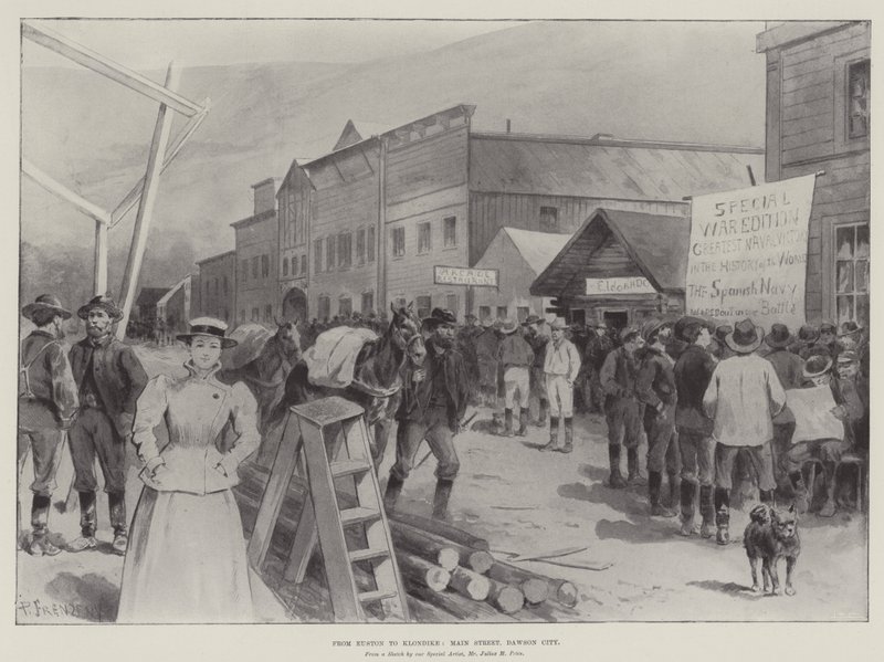 Van Euston naar Klondike, Main Street, Dawson City door Paul Frenzeny