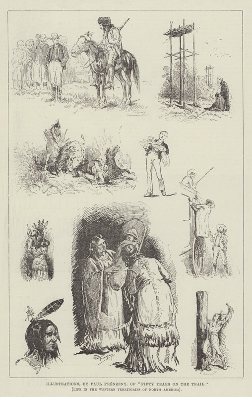 Illustraties van vijftig jaar op het spoor door Paul Frenzeny